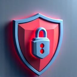 Abstract graphic representing data privacy and security with interlocking shield and padlock shapes.