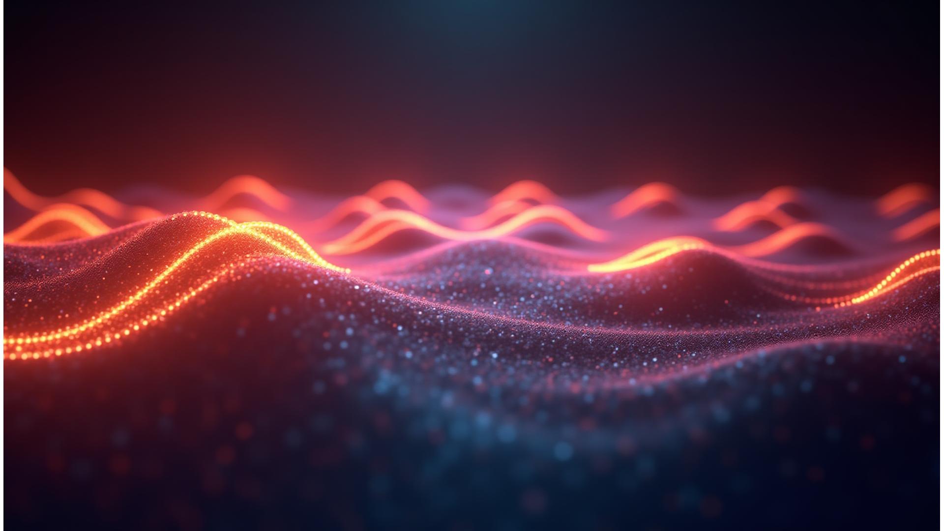 Dynamic sound waves pulsating through a dark, immersive festival environment, evoking profound emotional impact.
