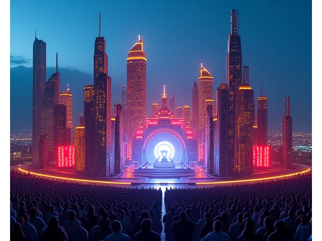 Futuristic, urban-inspired modular stage