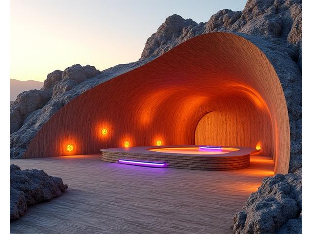 Organic, flowing festival stage inspired by nature